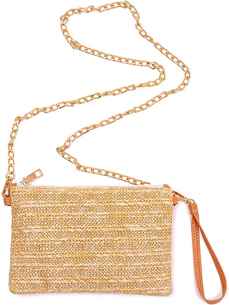Beurlike Straw Clutch Purses for Women Beach Wristlet Wallet Small Cross body bag for Girls - Image 4